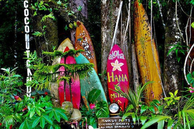 colorful surfboards in Hawaii