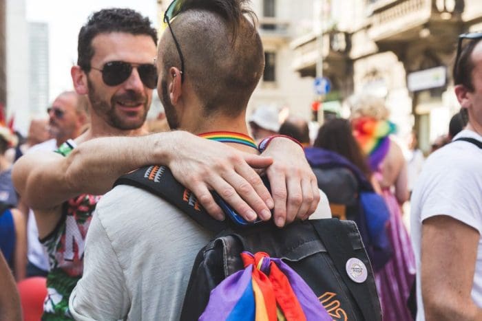 People at Pride 2016 in Milan, Italy