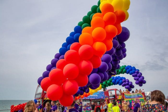 Revellers enjoying the 2019 Brighton Pride Festival