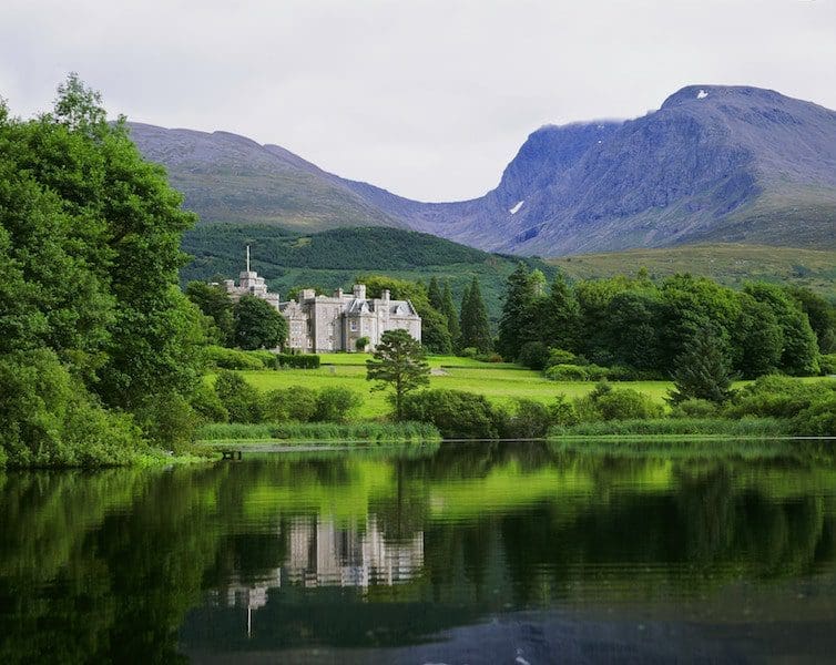 Inverlochy Castle in distance scotland