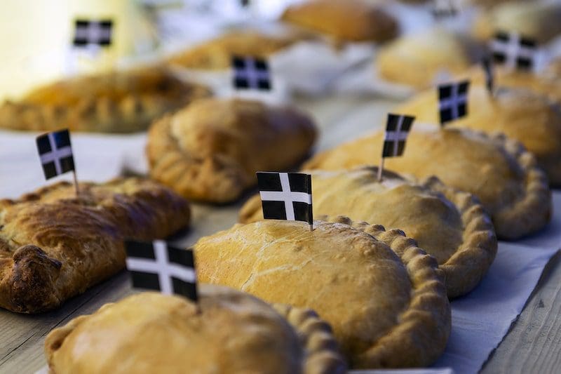 cornish eden pasty with flag