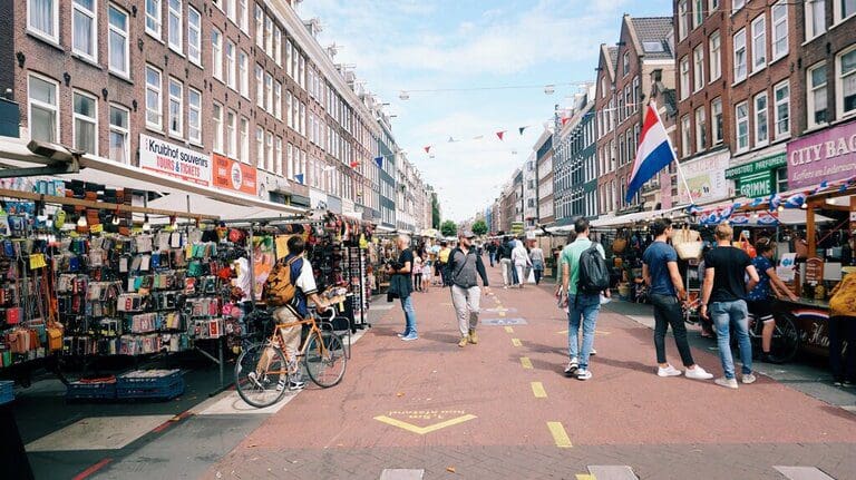 The Albert Cuyp Market is the most popular market in Amsterdam