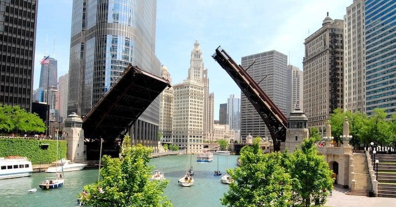 Downtown Chicago Waterfront, Illinois USA