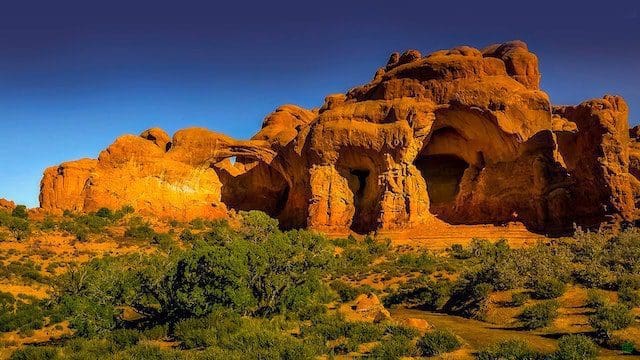 The Double Arch Rock Formation in Utah