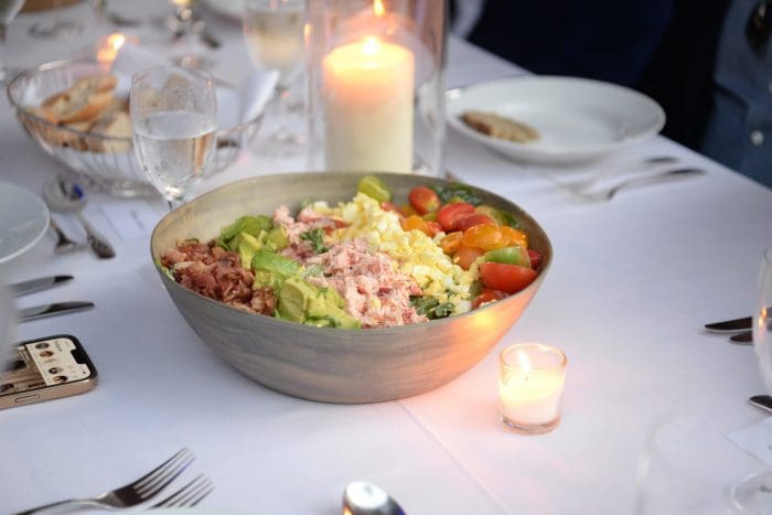 Lobster Cobb salad on the table Hamptons