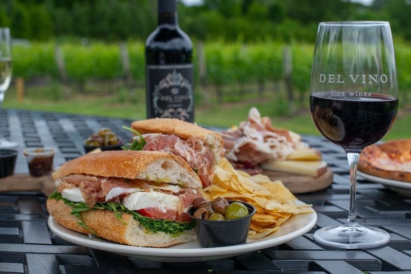 Del Vino vineyard sandwiches