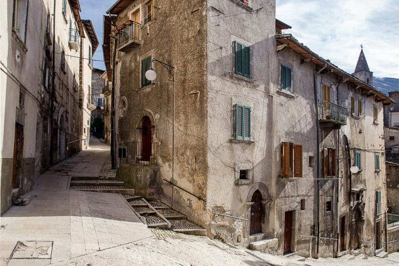 Downtown Scanno in Abruzzo, Italy