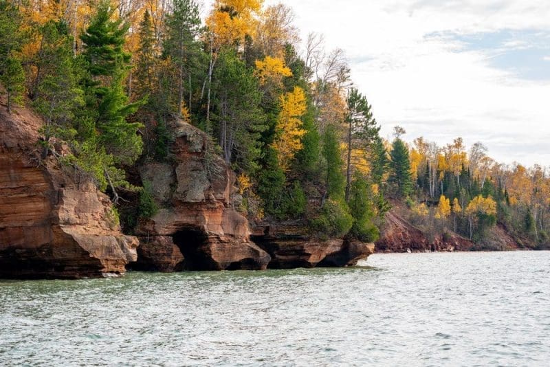 Apostle Islands sea caves along the Bayfield Peninsula, Wisconsin