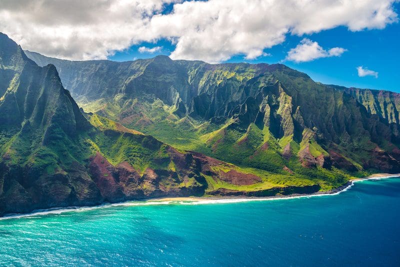View on Na Pali Coast on Kauai island on Hawaii