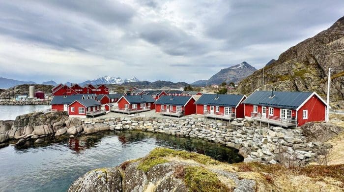 Stay in a rorbu – a traditional fisherman’s cabin – when visiting Lofoten