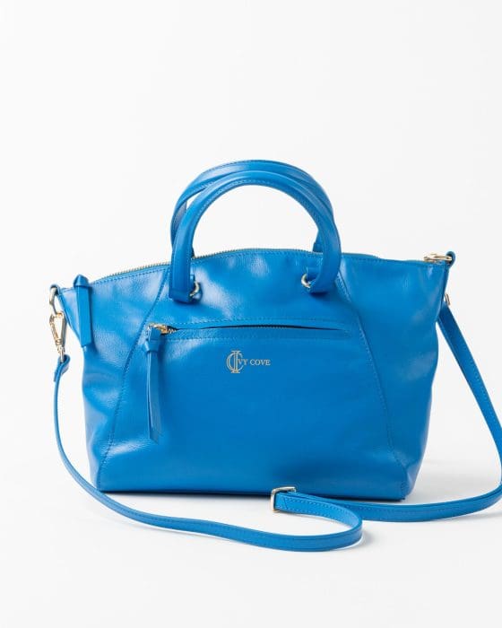 beautiful aqua blue handbag fall fashion sustainable