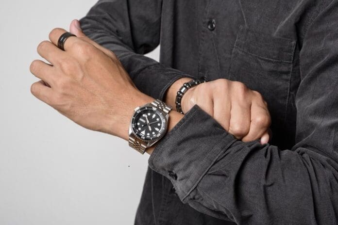 Luxury wristwatch on the wrist