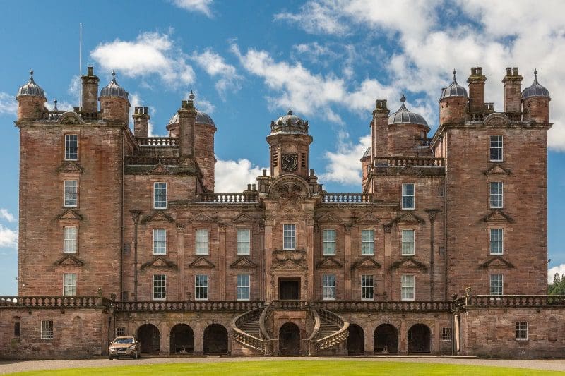 Drumlanrig Castle beautiful blue sky
