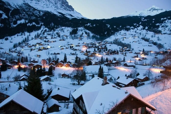 Grindelwald Switzerland village snow