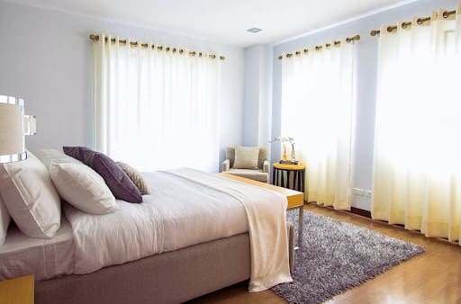 bedroom with grey tones