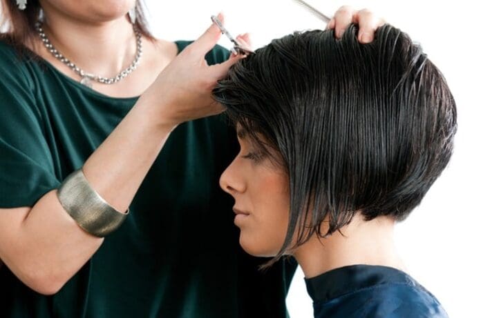 woman with short hair hairstylist