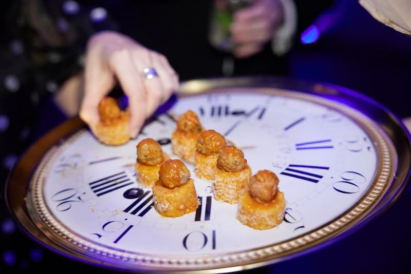light bites served at Young Fellows Ball 2024 Frick Collection clockface