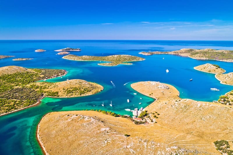 Kornati national park yachting tourist destination aerial view