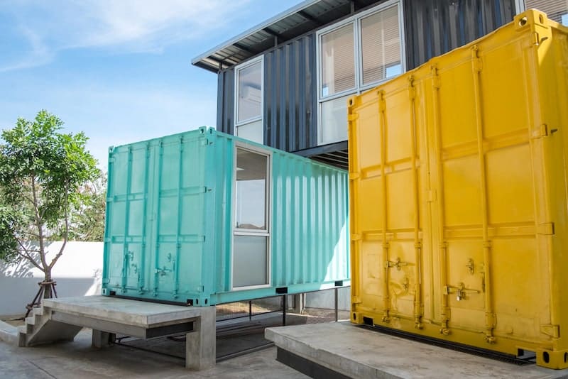 Colorful metal bulding made from shipping containers - Container Homes in Philadelphia