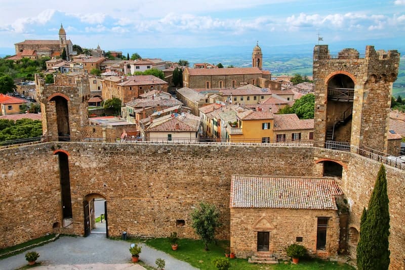 Fortress and town of Montalcino in Val d'Orcia, Tuscany