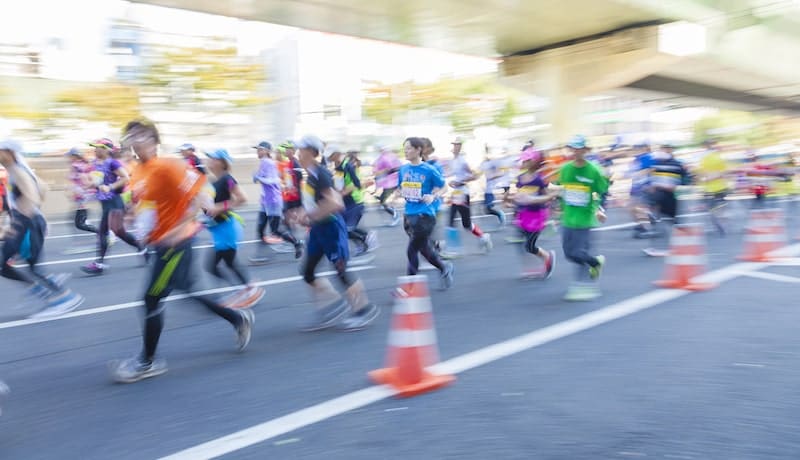 Runners participating in the 2014 Osaka Marathon